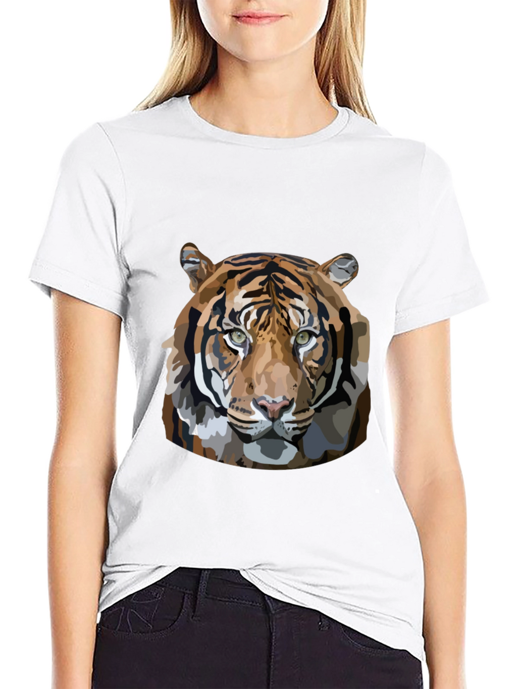 Tiger Graphic Print Mens Black T-Shirt