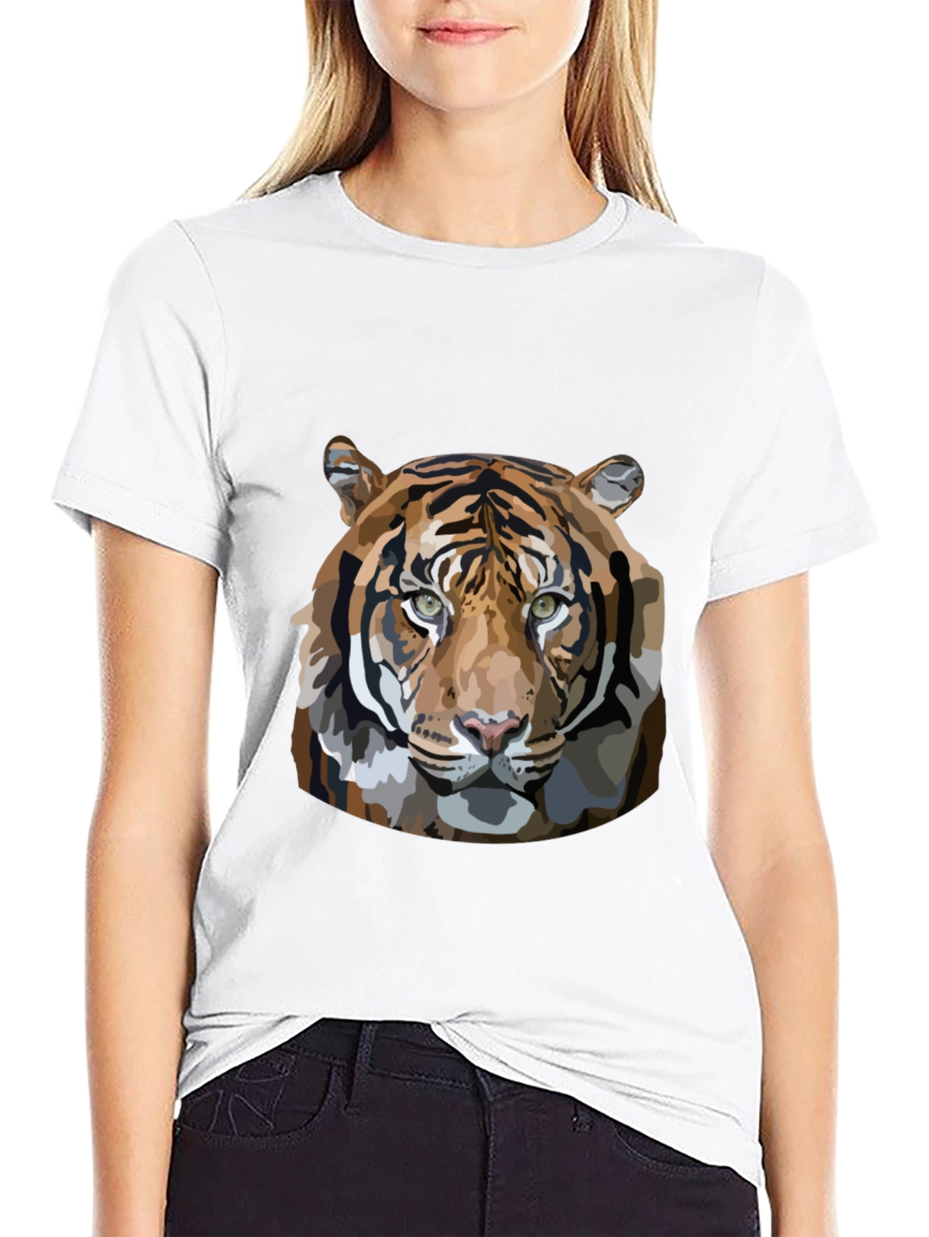 Tiger Graphic Print Mens Black T-Shirt