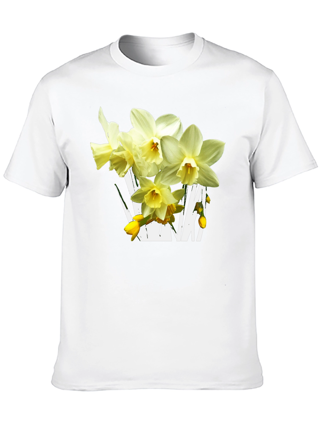 Floral Graphic T-Shirt - Daffodil Design