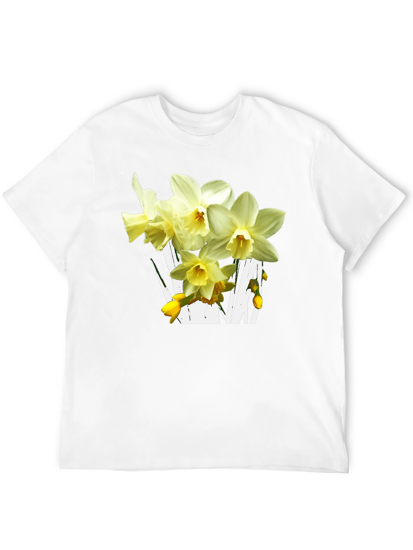 Floral Graphic T-Shirt - Daffodil Design