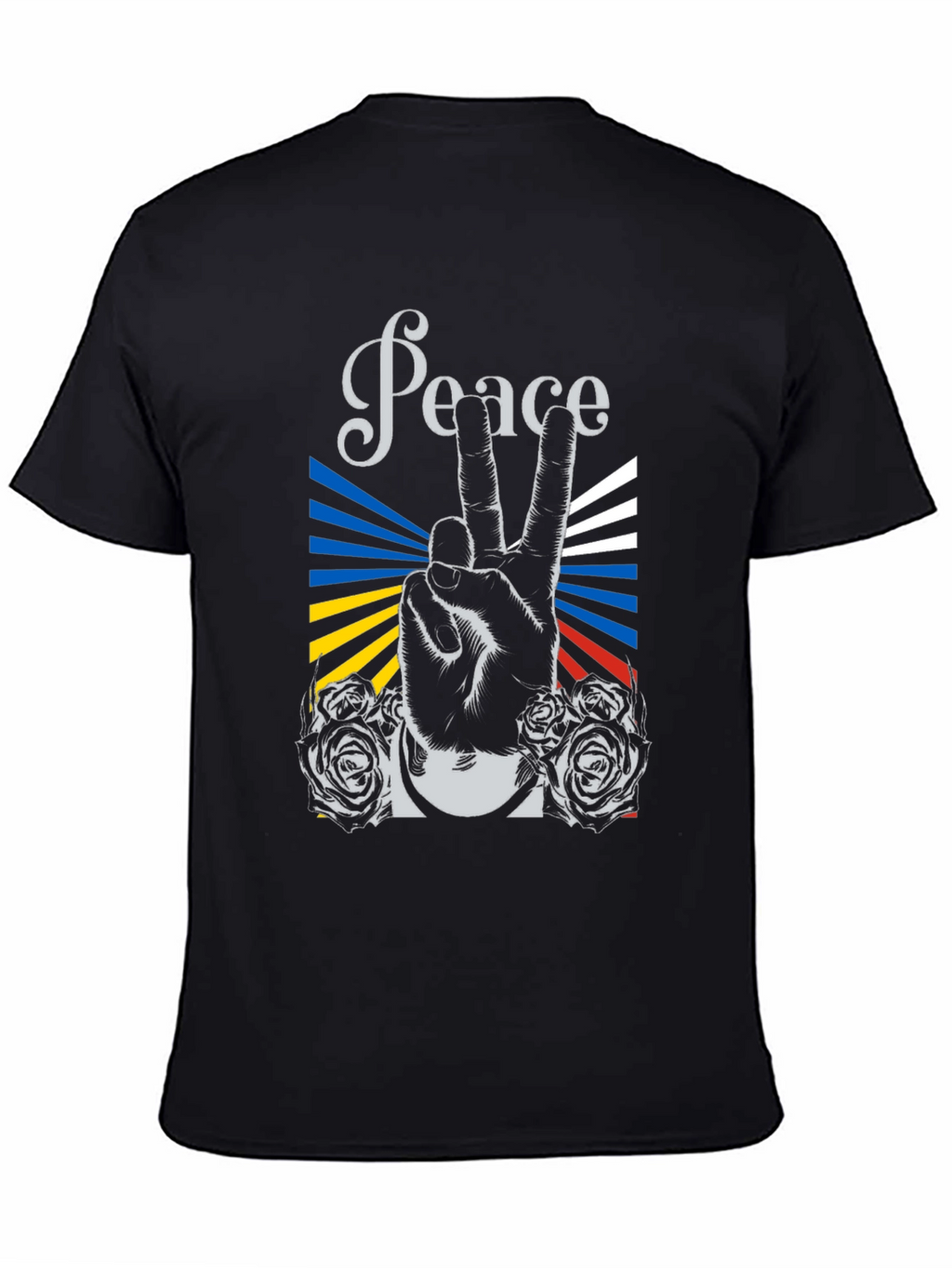 Peace Sign Graphic Black T-Shirt