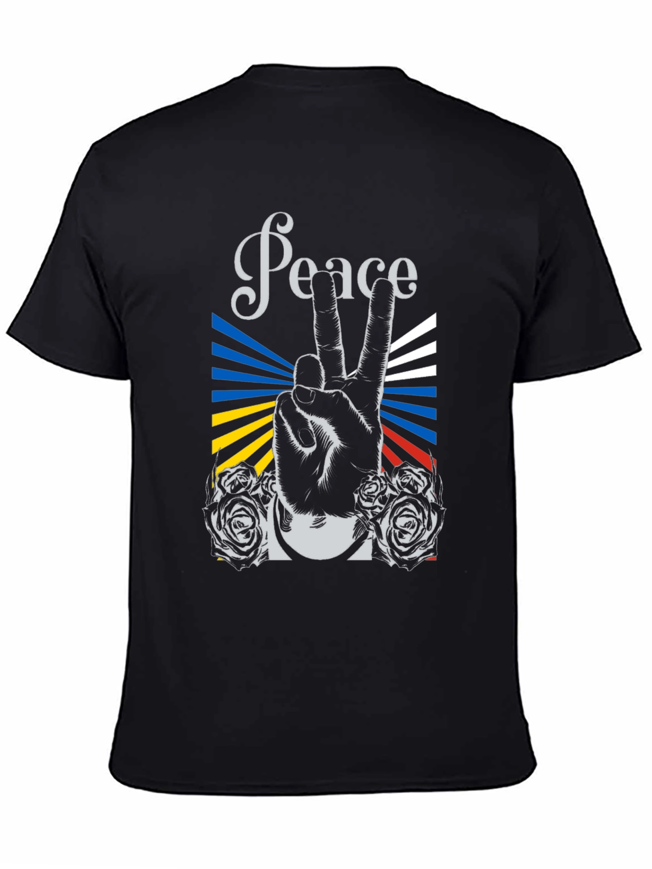 Peace Sign Graphic Black T-Shirt