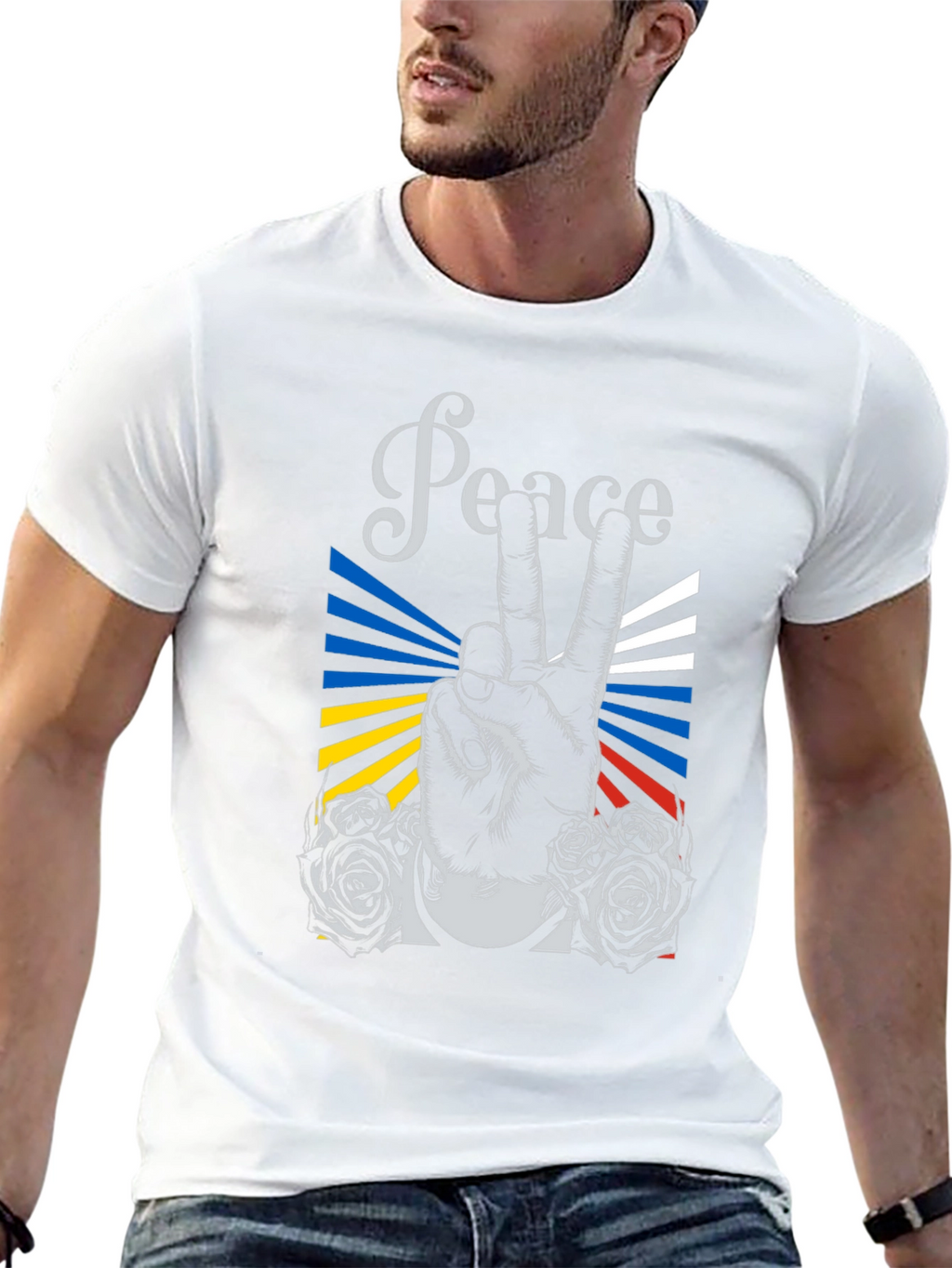 Peace Sign Graphic Black T-Shirt