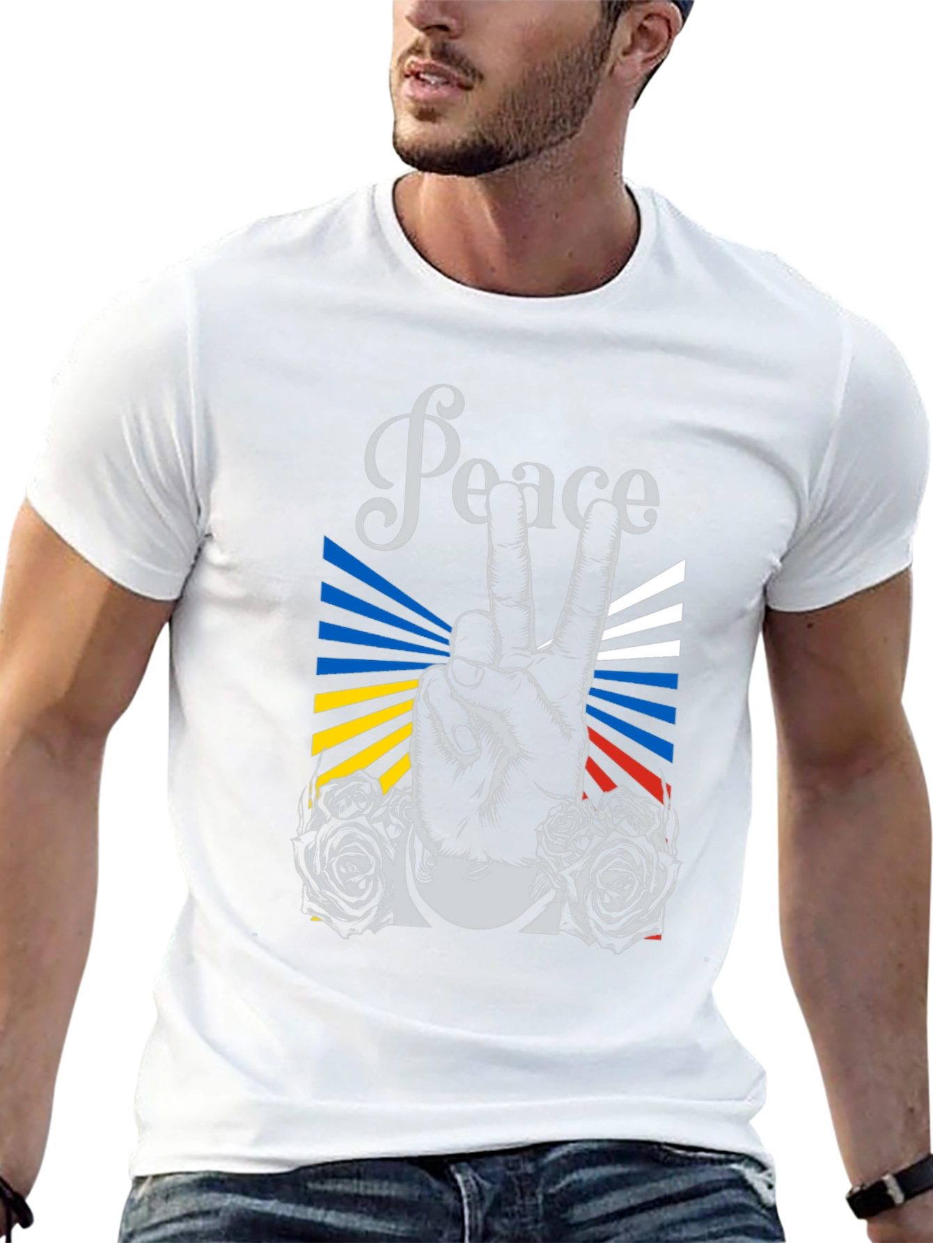 Peace Sign Graphic Black T-Shirt