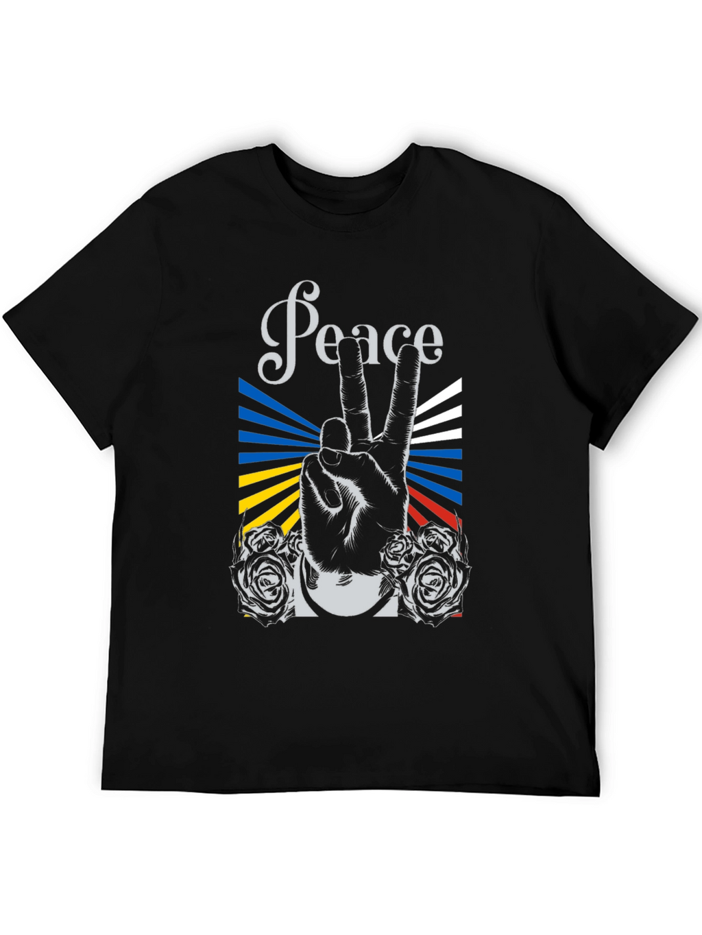 Peace Sign Graphic Black T-Shirt