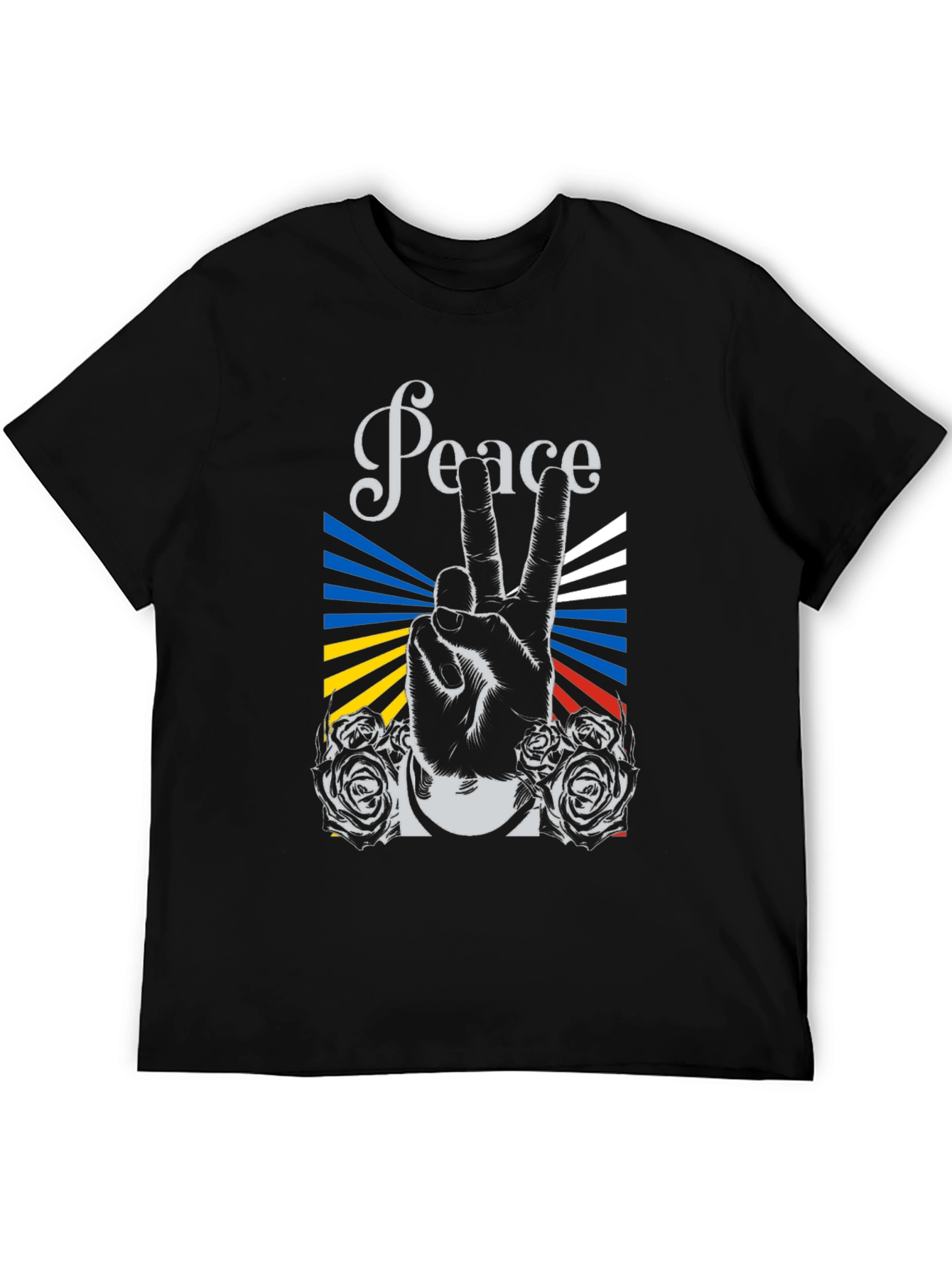 Peace Sign Graphic Black T-Shirt