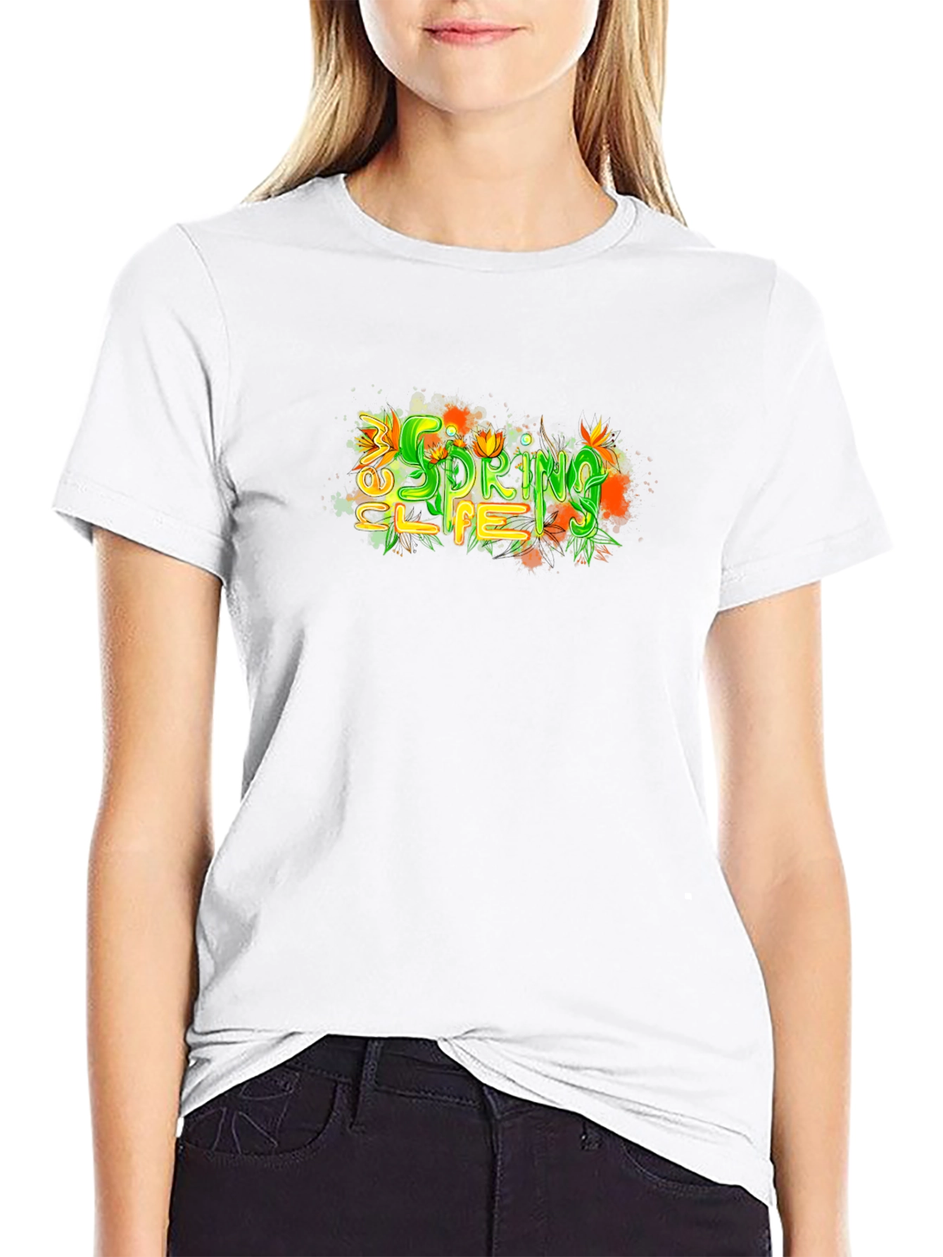 New Spring Life T-Shirt - Black