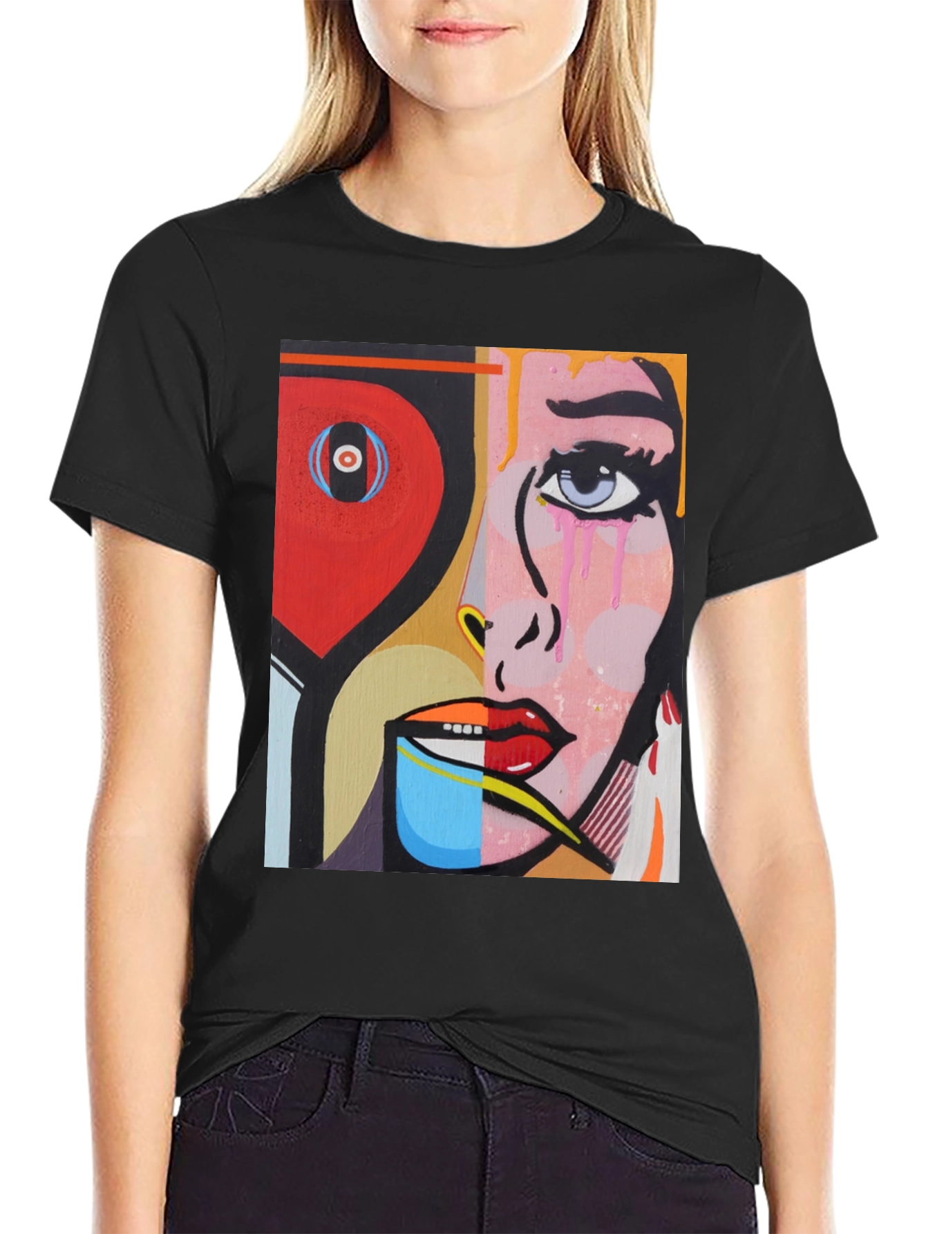 Abstract Art Graphic Tee - Unisex Black T-Shirt