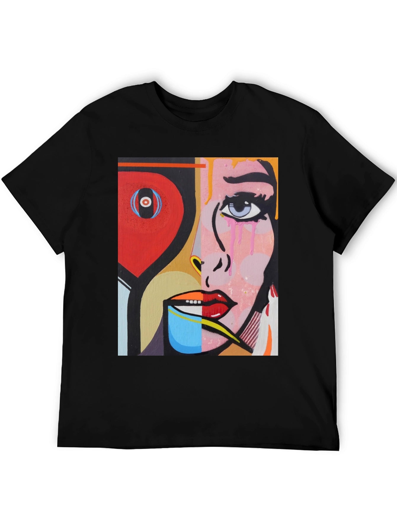 Abstract Art Graphic Tee - Unisex Black T-Shirt
