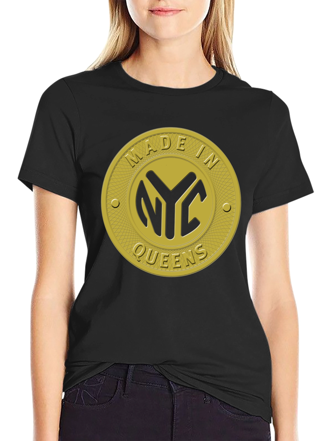 Made In NYC Queens Black T-Shirt