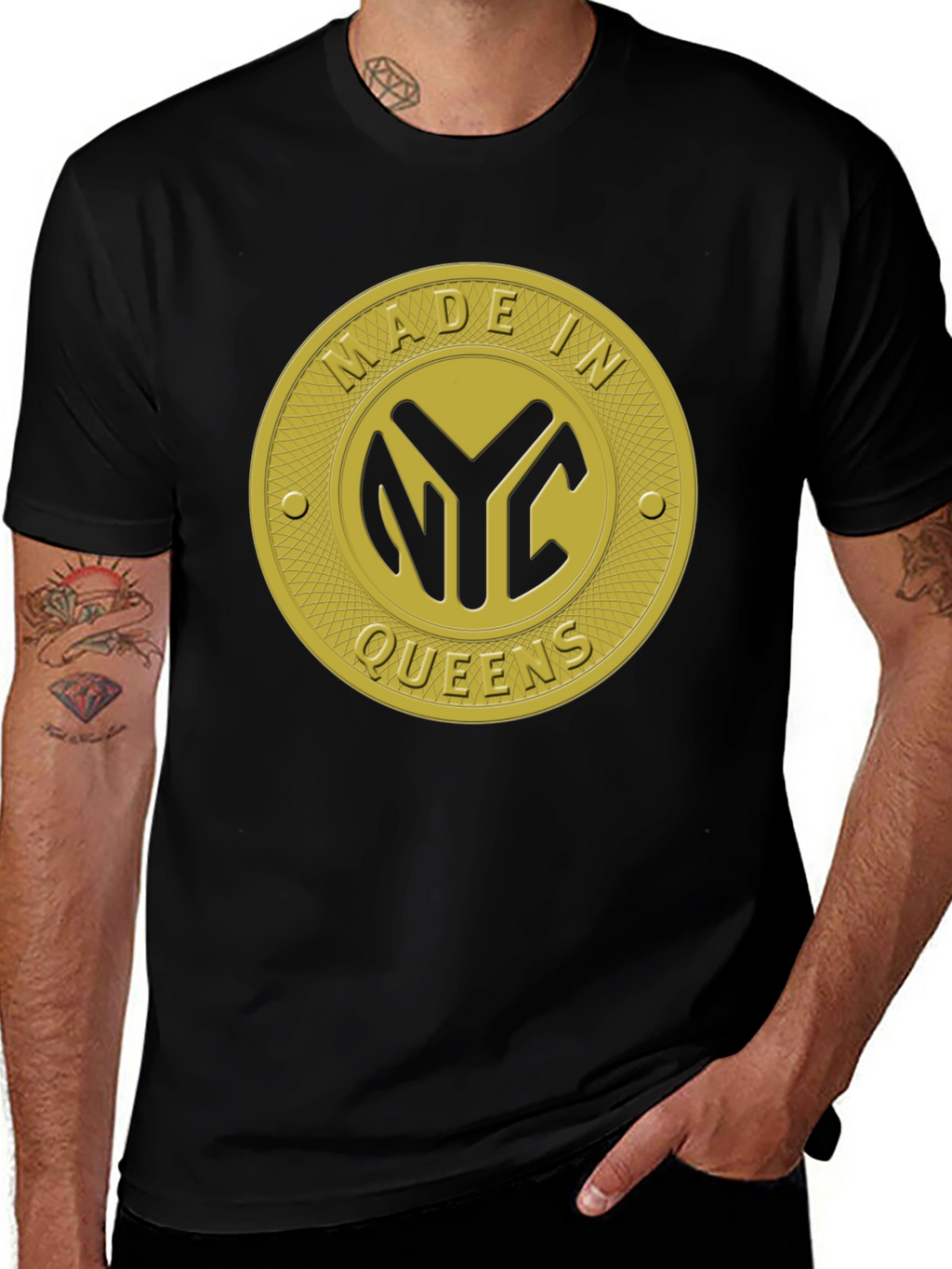 Made In NYC Queens Black T-Shirt