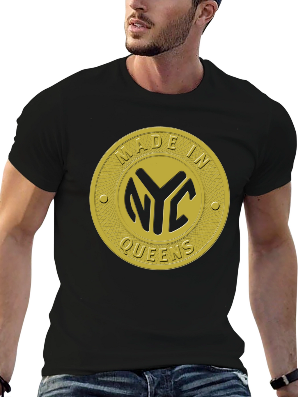 Made In NYC Queens Black T-Shirt