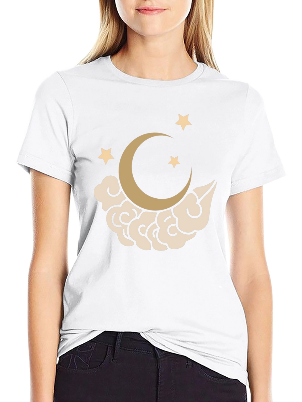 Moon & Stars Graphic T-Shirt - Black