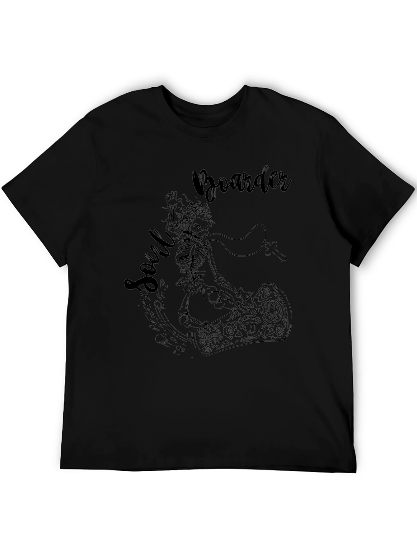 Soul Boarder Black Tee - Skeleton Graphic T-Shirt