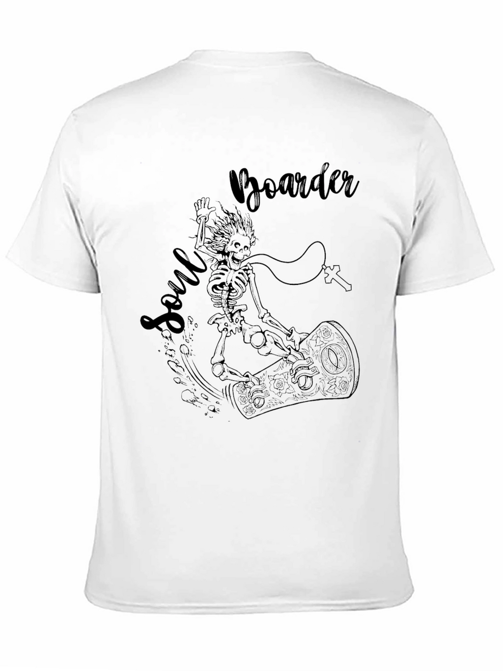 Soul Boarder Black Tee - Skeleton Graphic T-Shirt