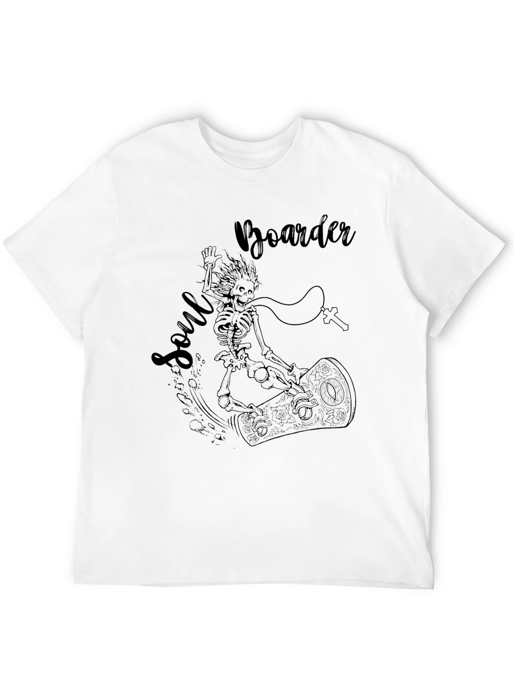 Soul Boarder Black Tee - Skeleton Graphic T-Shirt