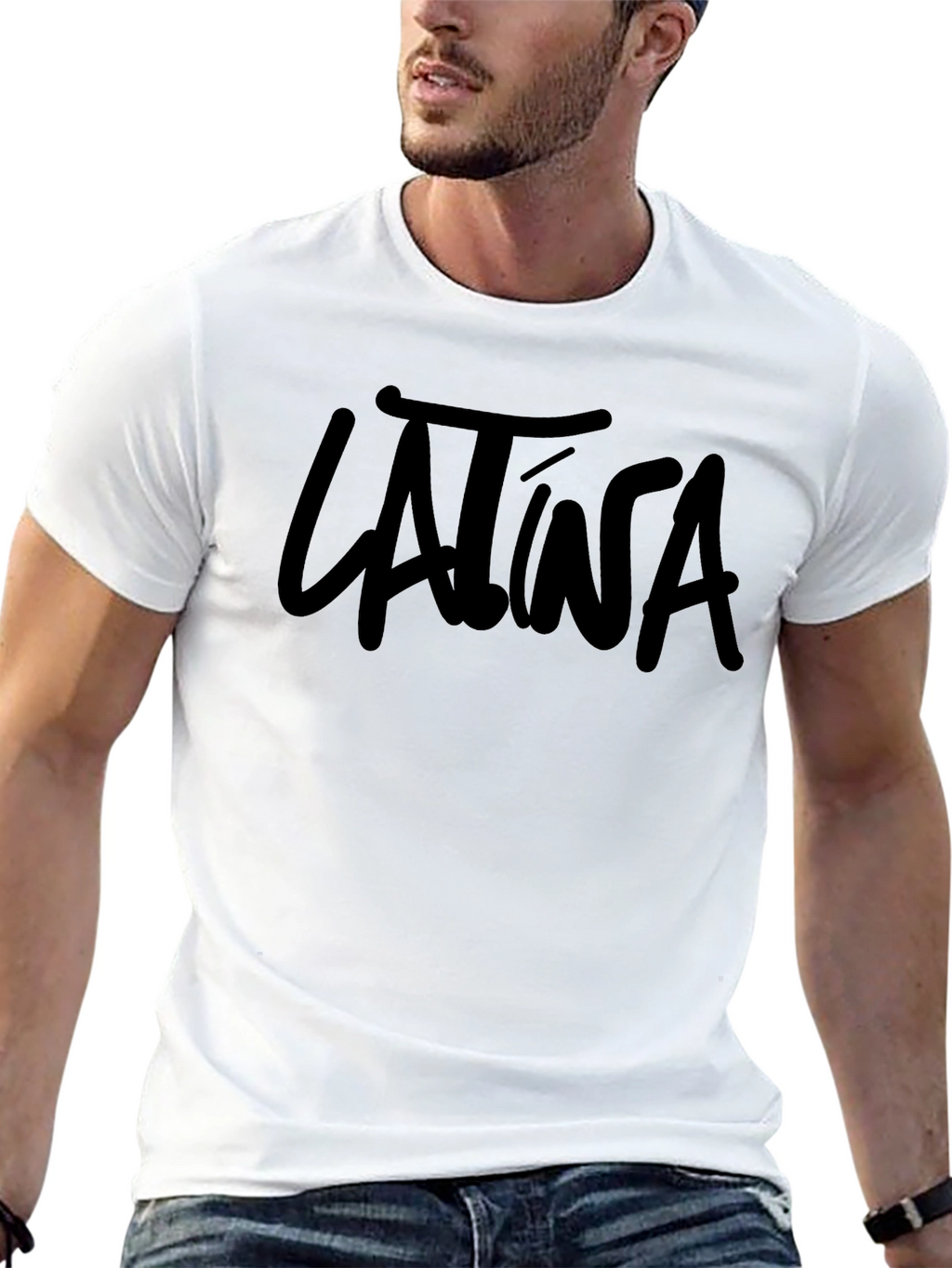 Latina Script Tee - Bold Black T-Shirt