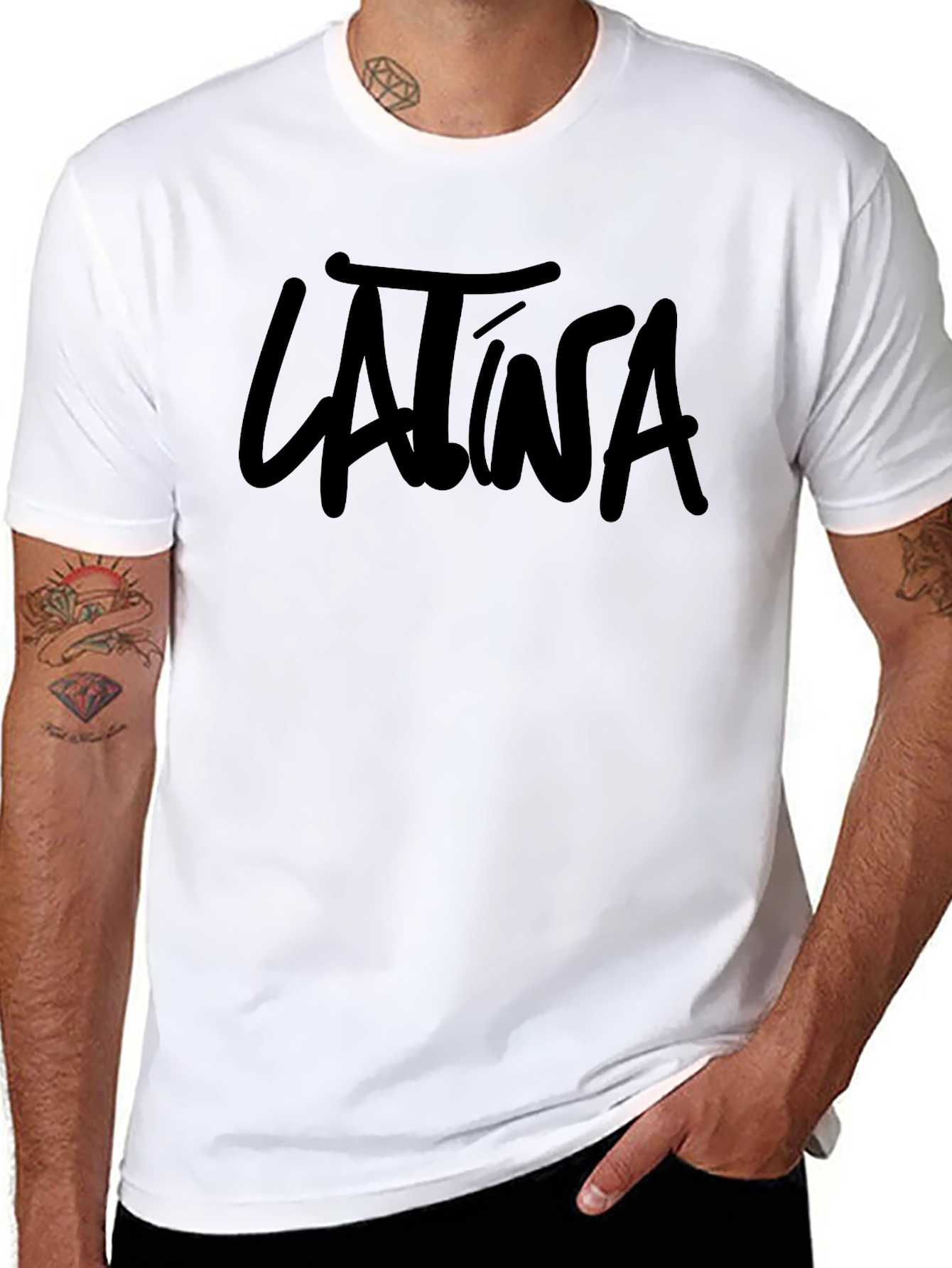 Latina Script Tee - Bold Black T-Shirt