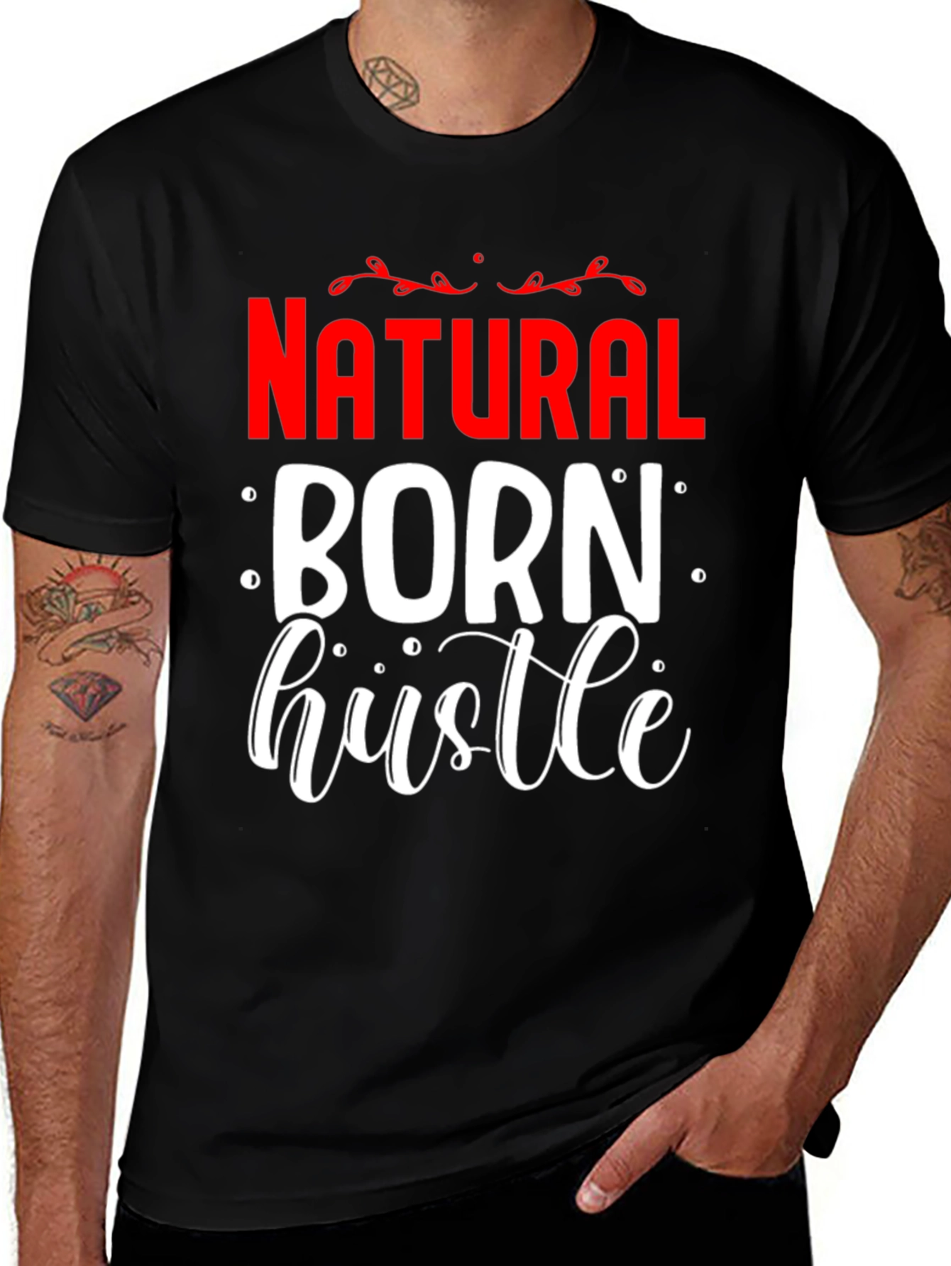 Natural Born Hustle Black Graphic Tee