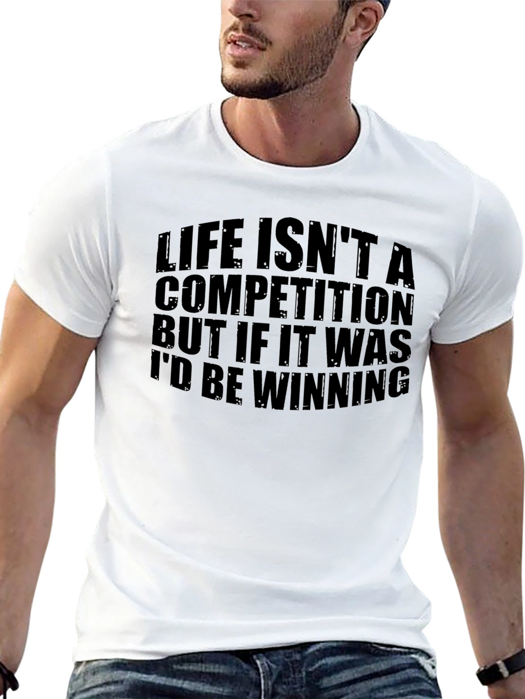 Life Isnt A Competition Mens Black T-Shirt