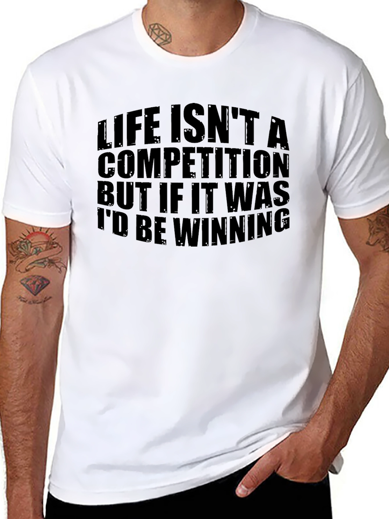 Life Isnt A Competition Mens Black T-Shirt