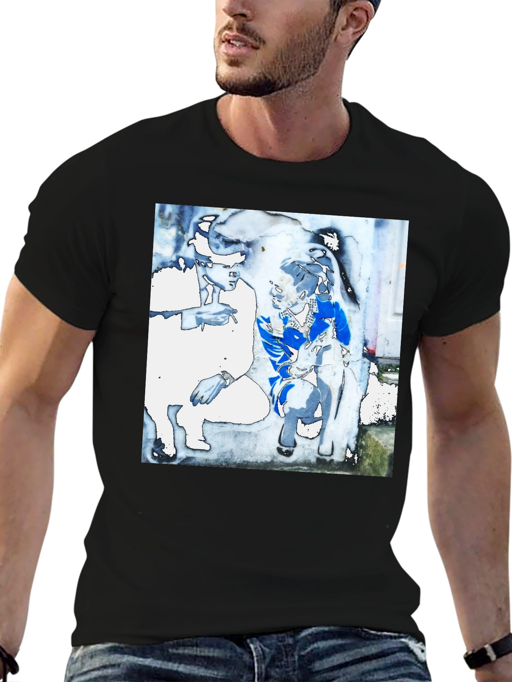 Abstract Duo Black Graphic T-Shirt