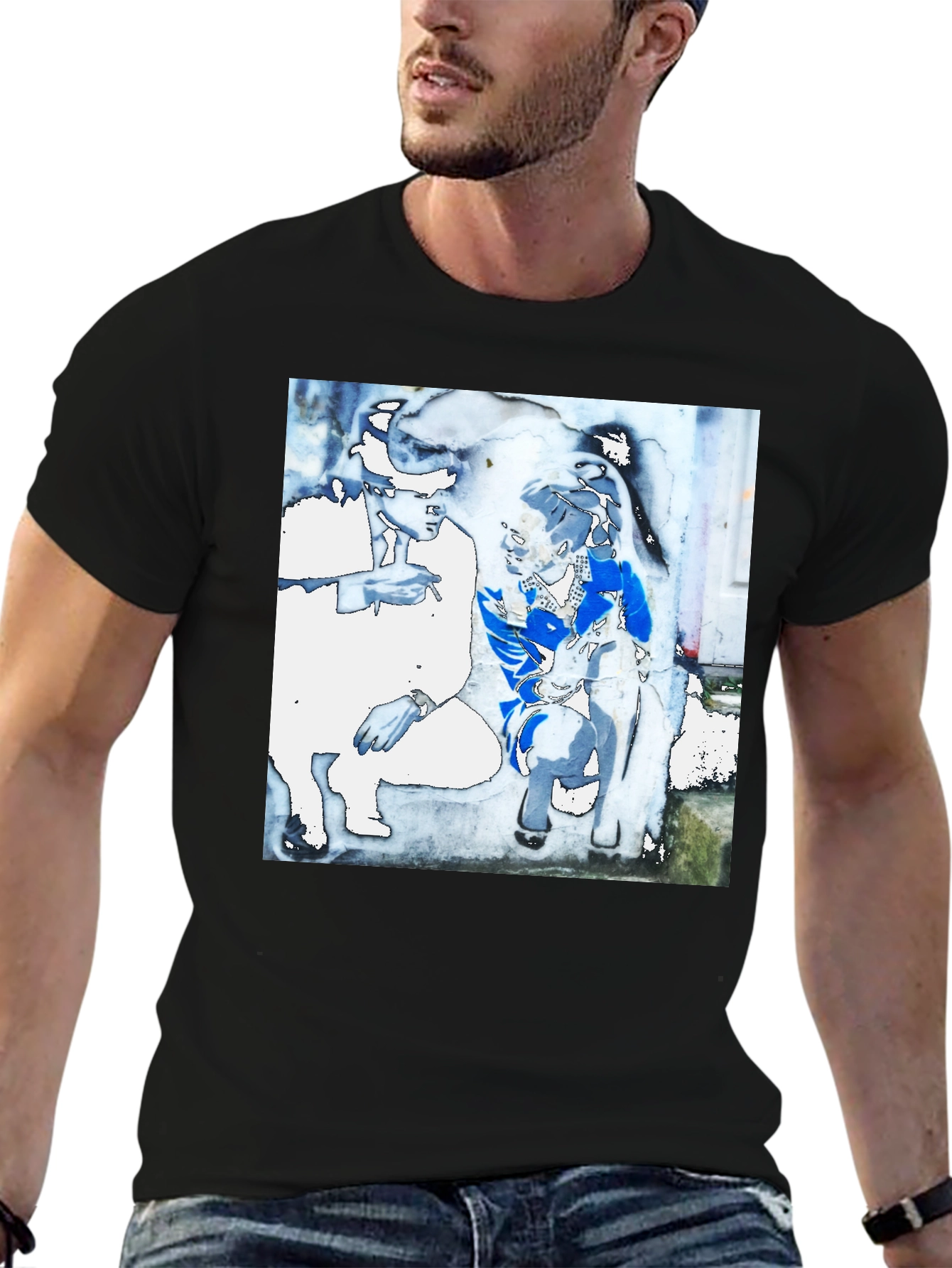 Abstract Duo Black Graphic T-Shirt
