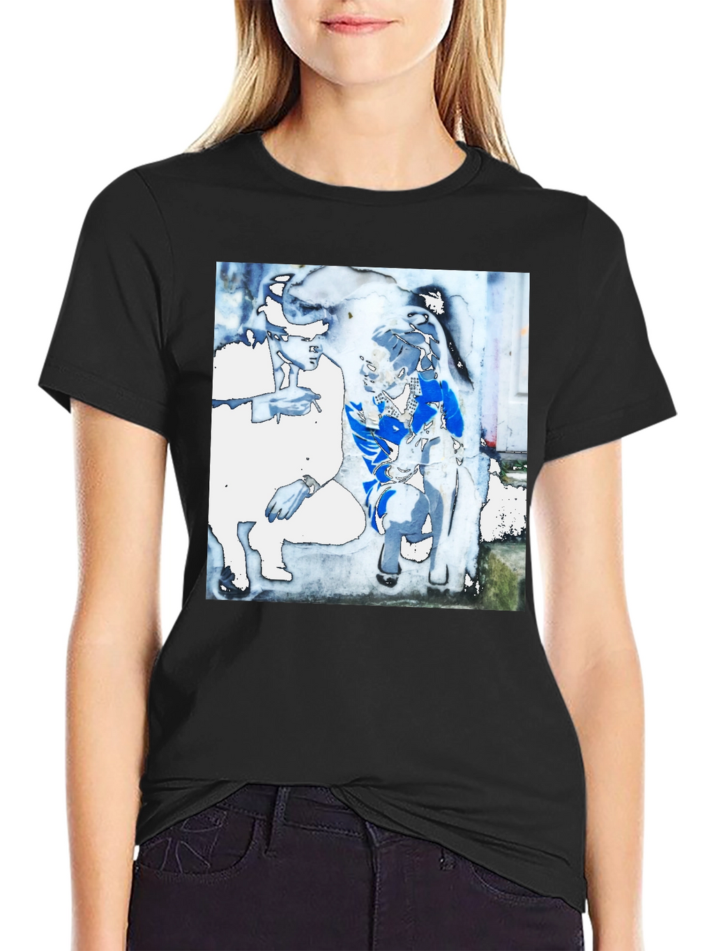 Abstract Duo Black Graphic T-Shirt