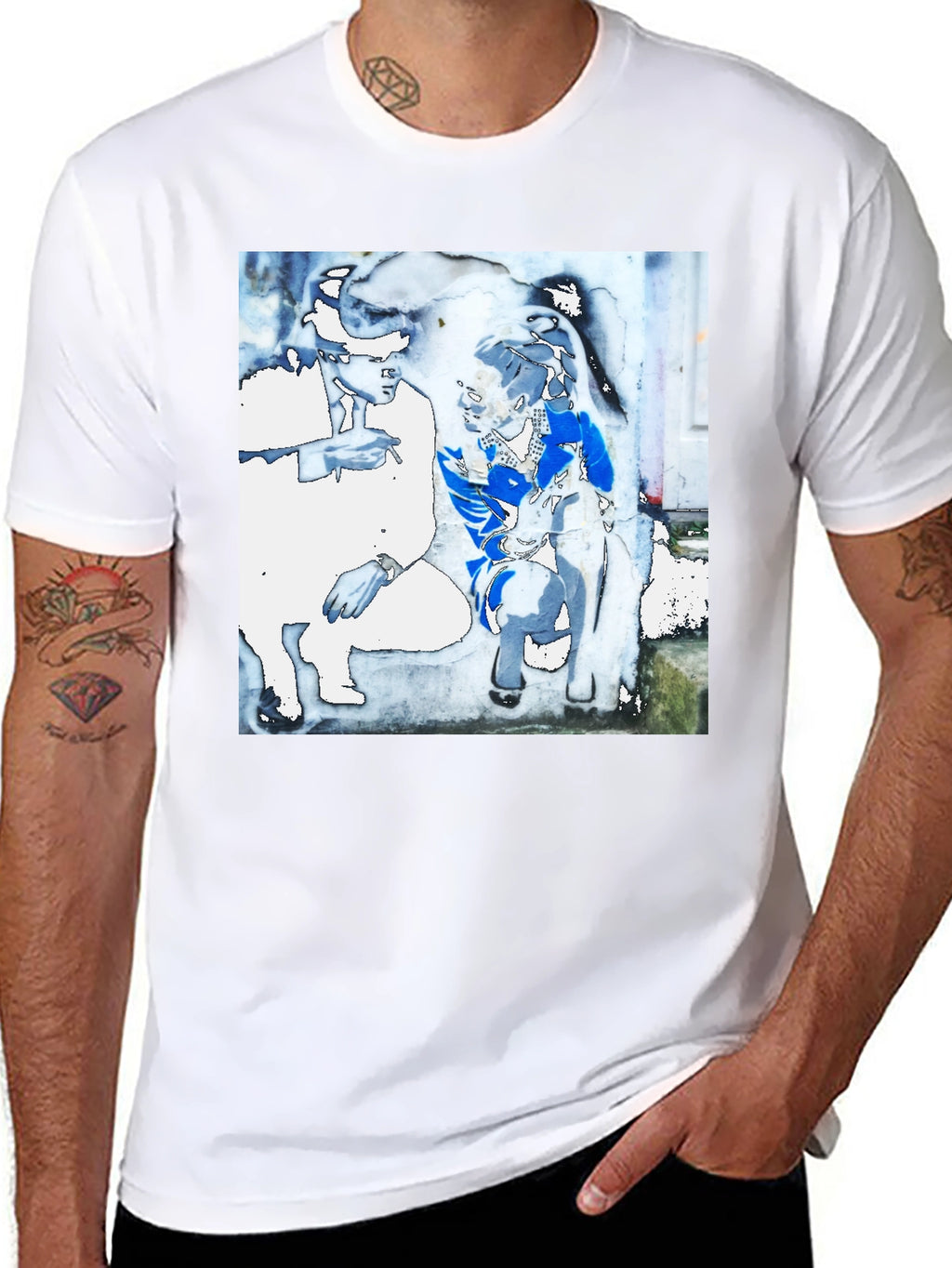 Abstract Duo Black Graphic T-Shirt