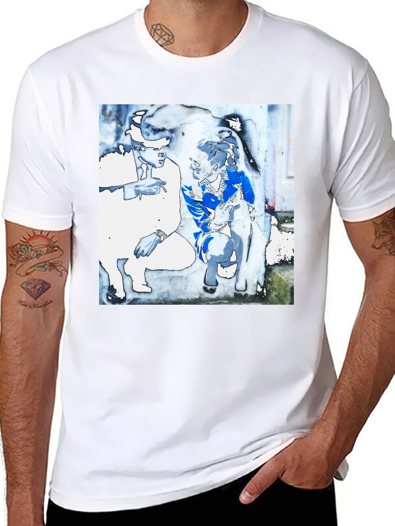 Abstract Duo Black Graphic T-Shirt