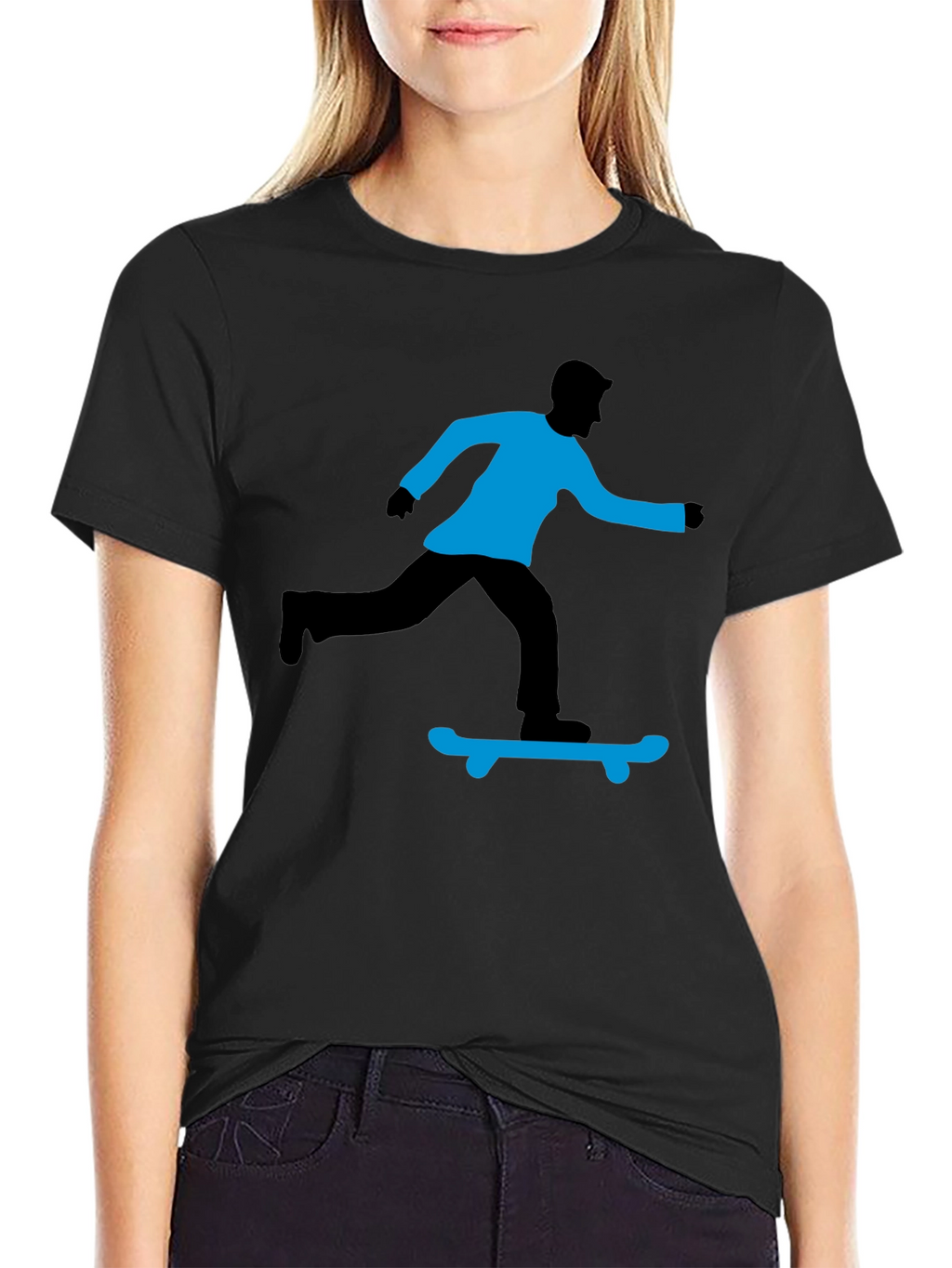 Skateboarding Graphic T-Shirt - Black