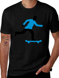 Skateboarding Graphic T-Shirt - Black