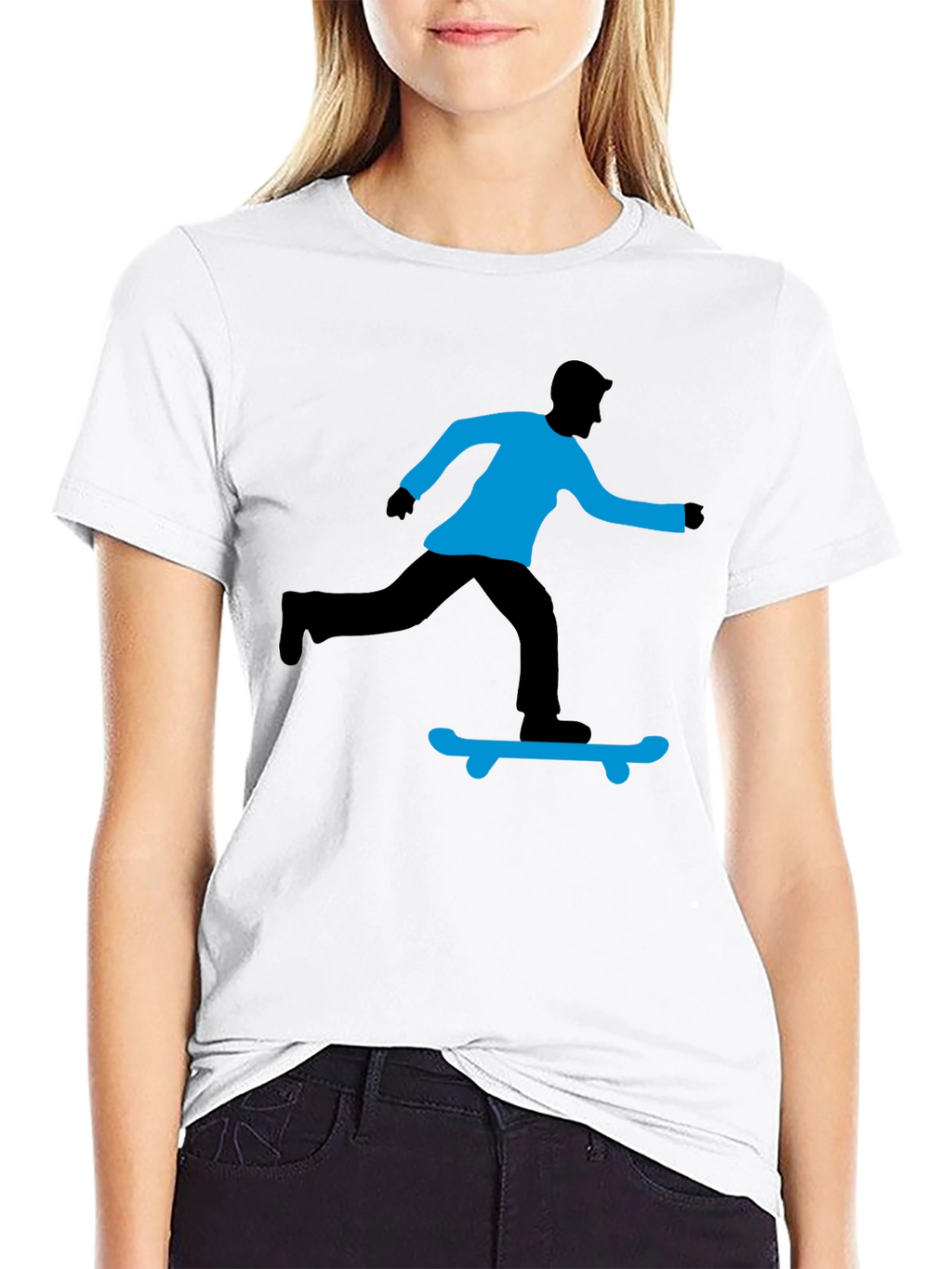 Skateboarding Graphic T-Shirt - Black
