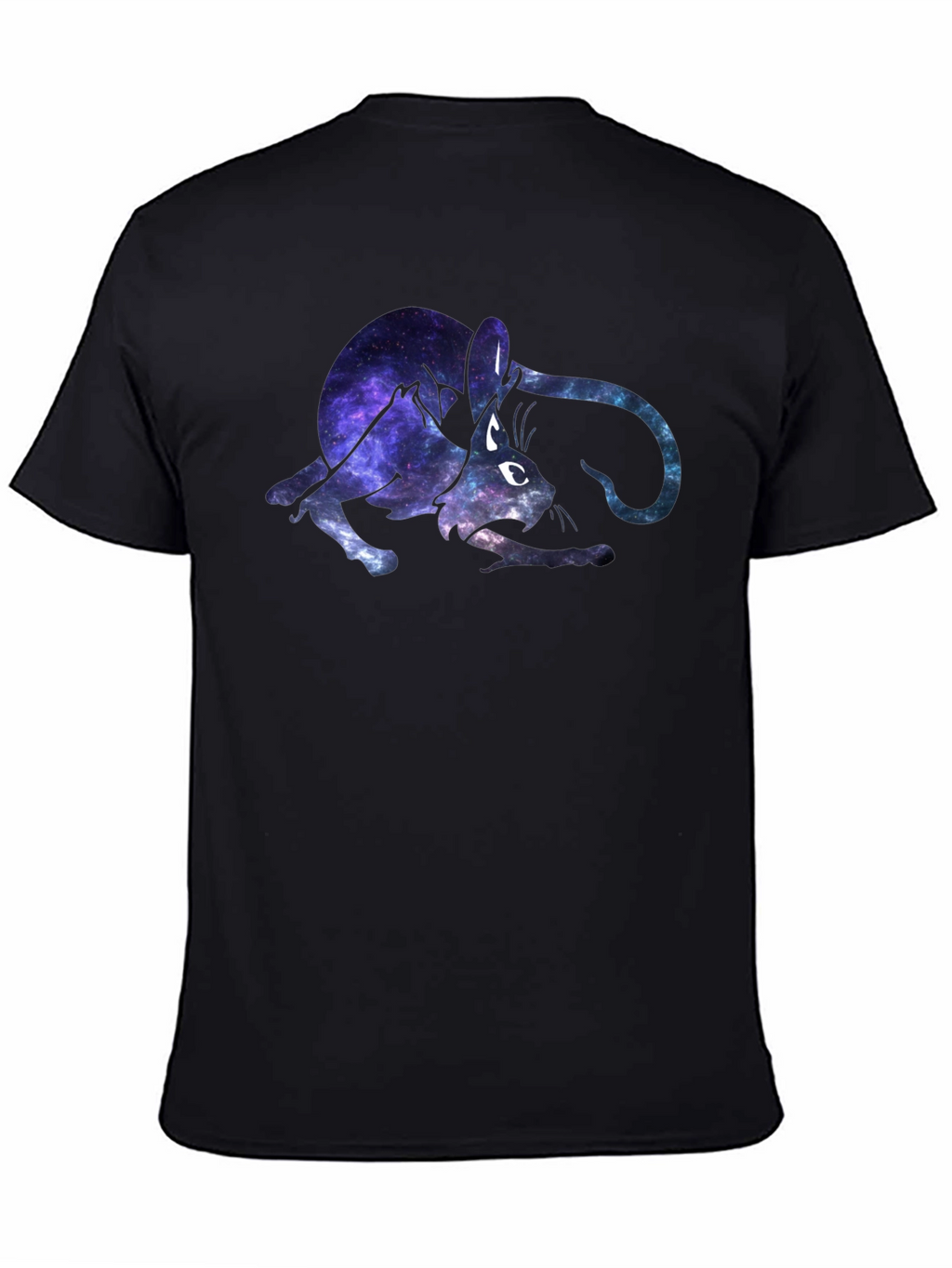 Galaxy Cat Graphic Black T-Shirt