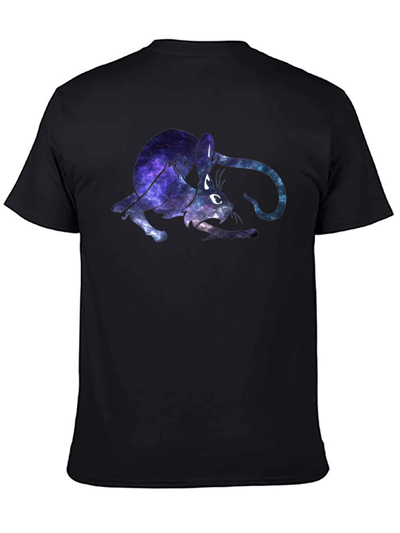 Galaxy Cat Graphic Black T-Shirt