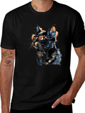 Cool Cat T-Shirt - Artistic Design Black Tee