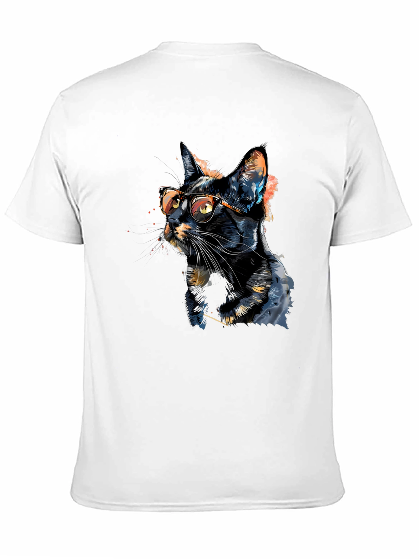 Cool Cat T-Shirt - Artistic Design Black Tee