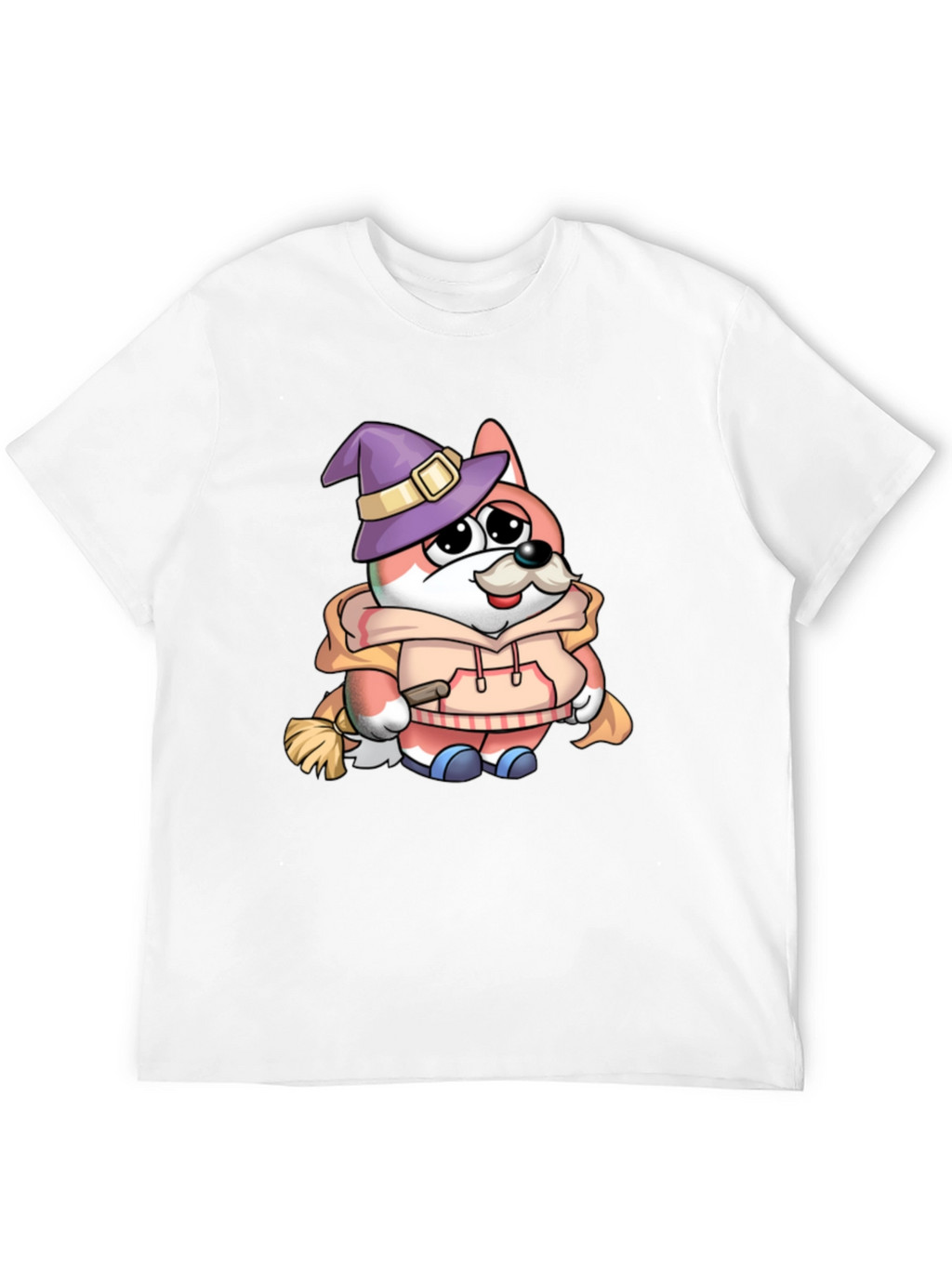Cartoon Fox Wizard Graphic T-Shirt