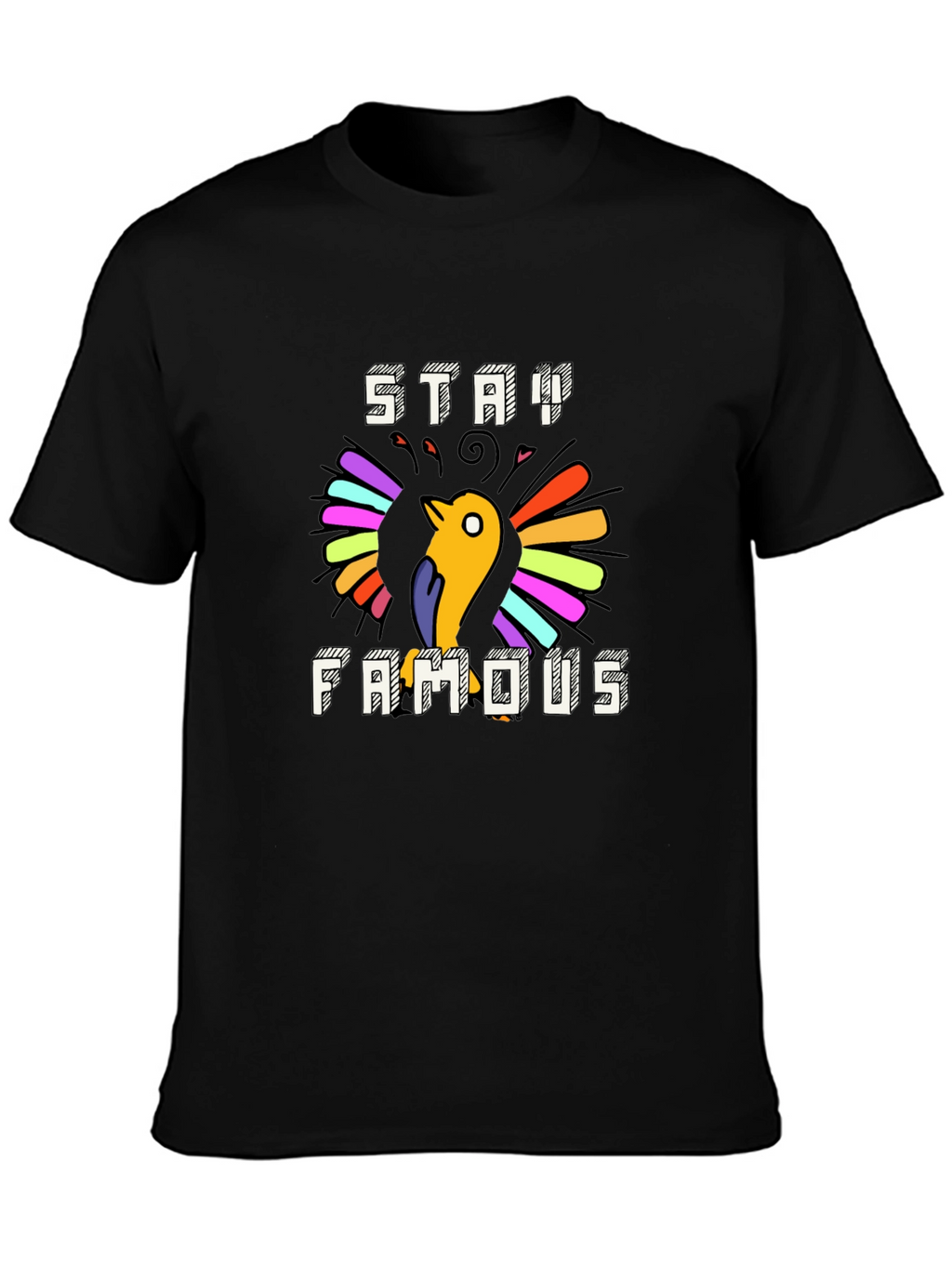 Stay Famous Graphic Tee - Cool Bird Design