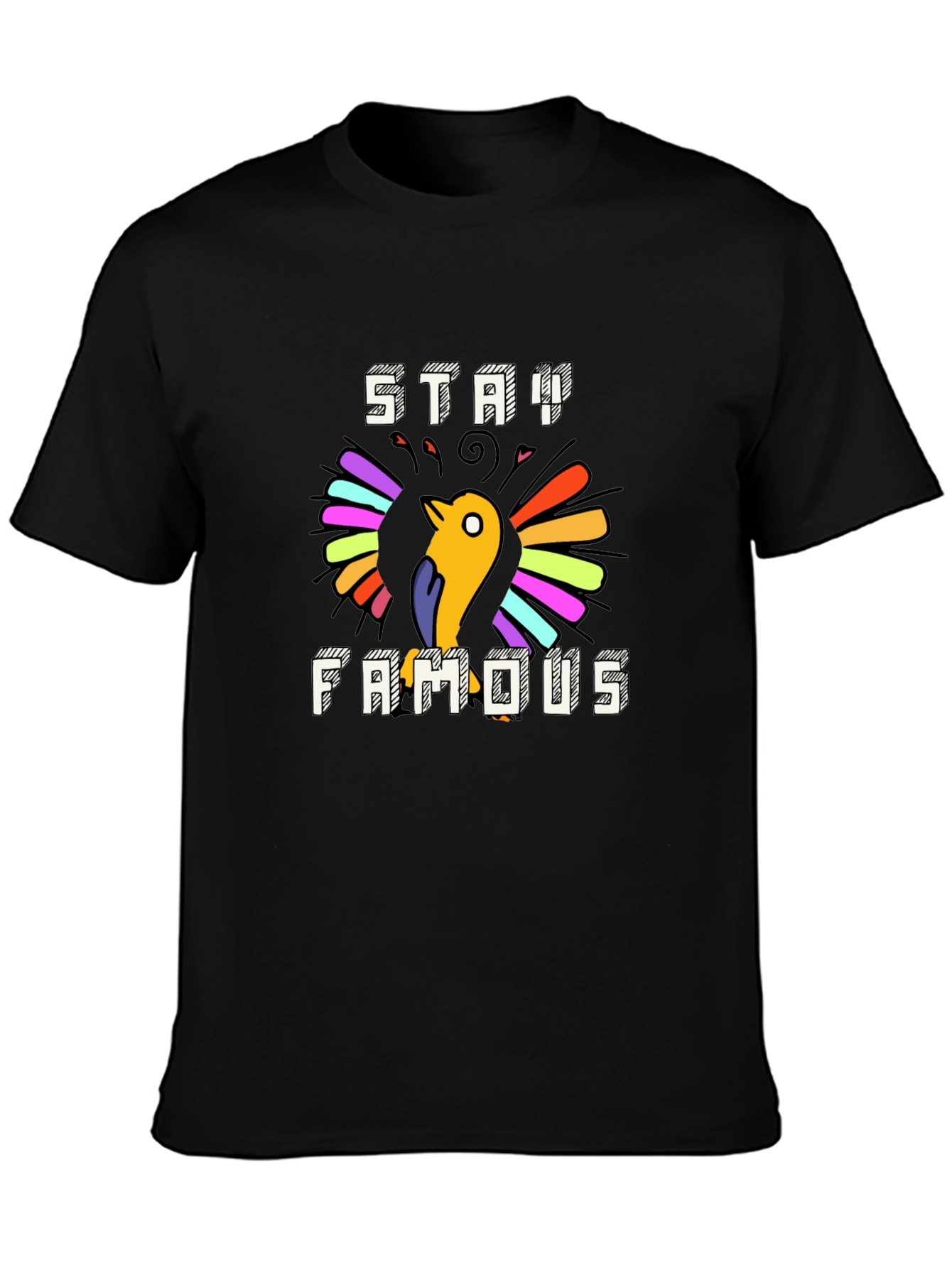 Stay Famous Graphic Tee - Cool Bird Design
