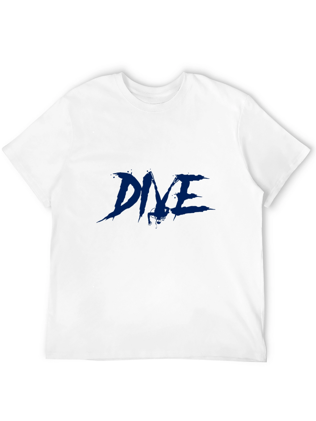 Mens Black T-Shirt with Blue Graphic Print