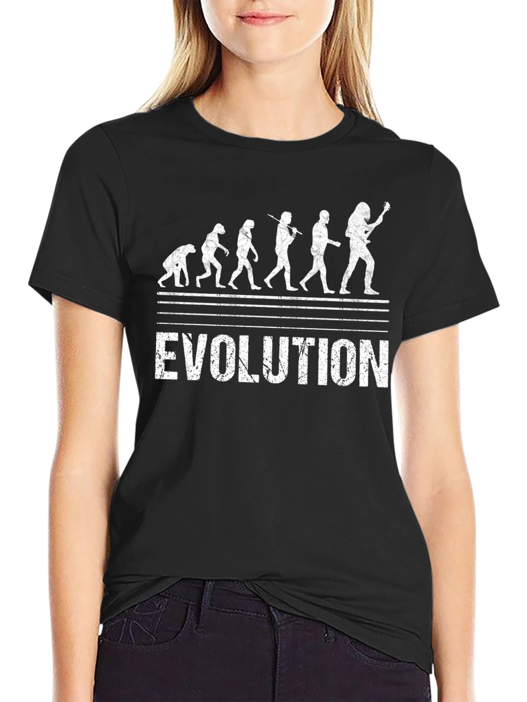 Evolution of Rock Mens Black Graphic T-Shirt