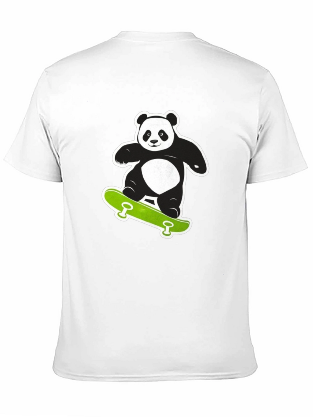 Cool Panda on Skateboard Black T-Shirt