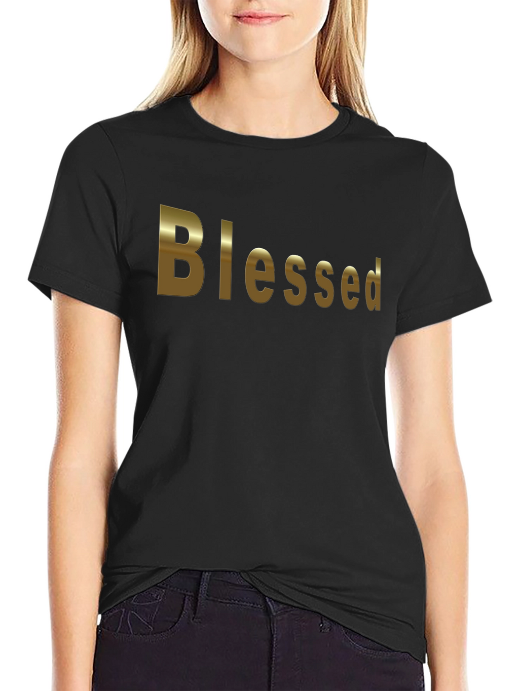 Blessed Black Cotton T-Shirt