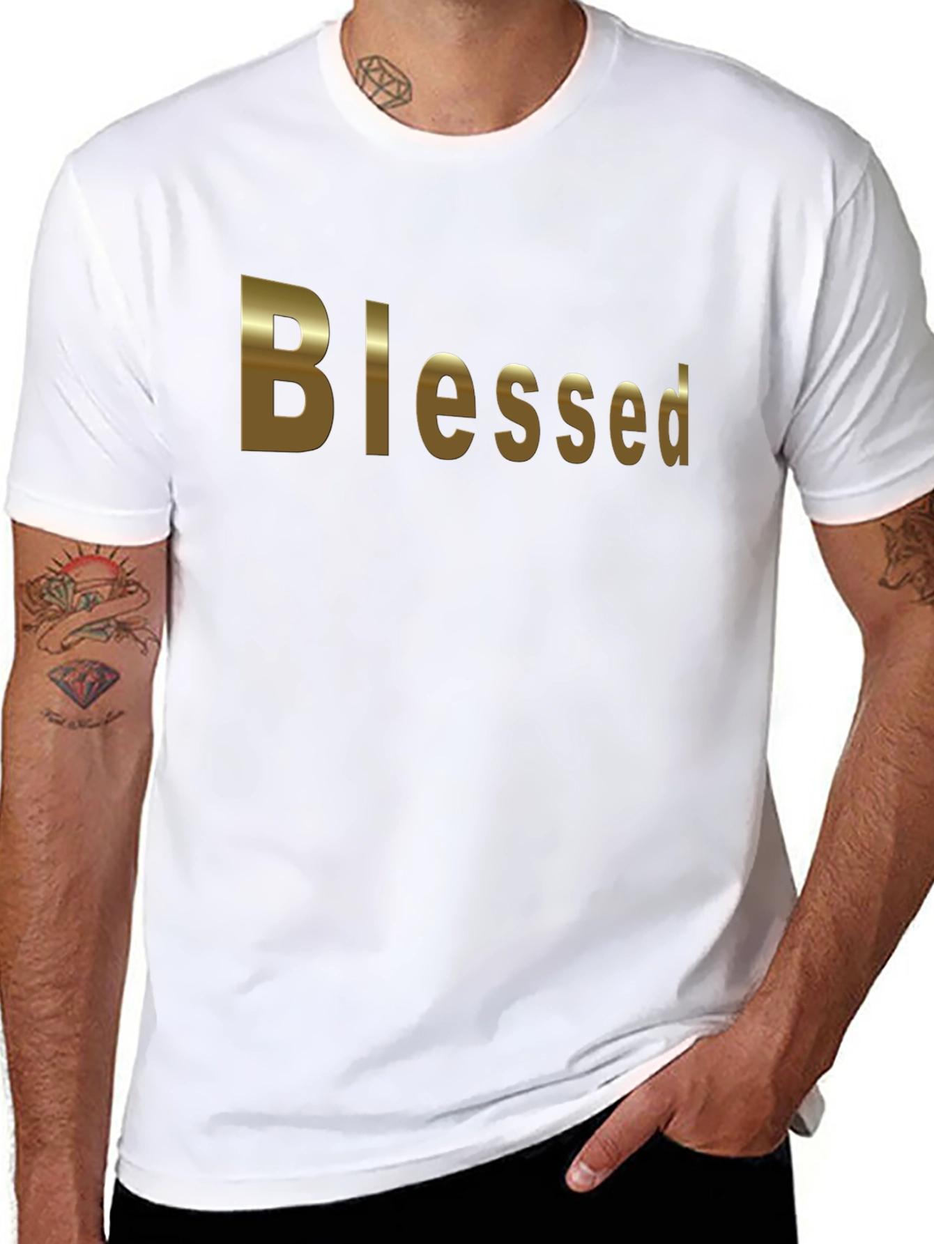 Blessed Black Cotton T-Shirt
