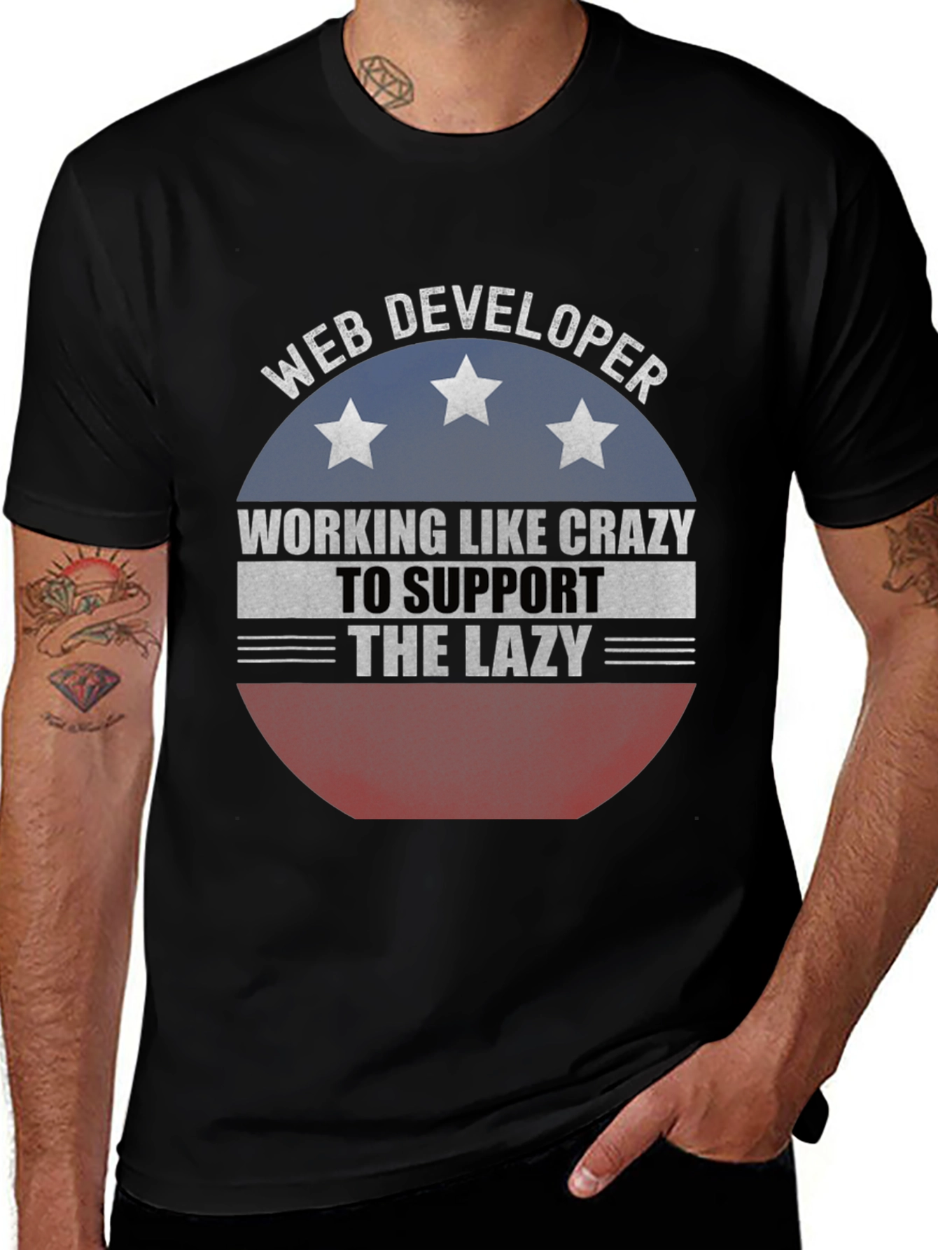 Web Developer T-Shirt - Working Like Crazy Tee