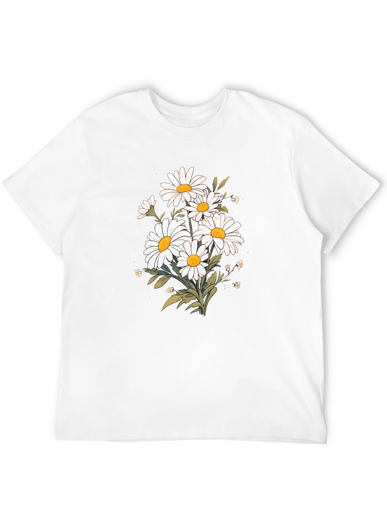 Daisy Graphic Tee - Black Cotton T-Shirt