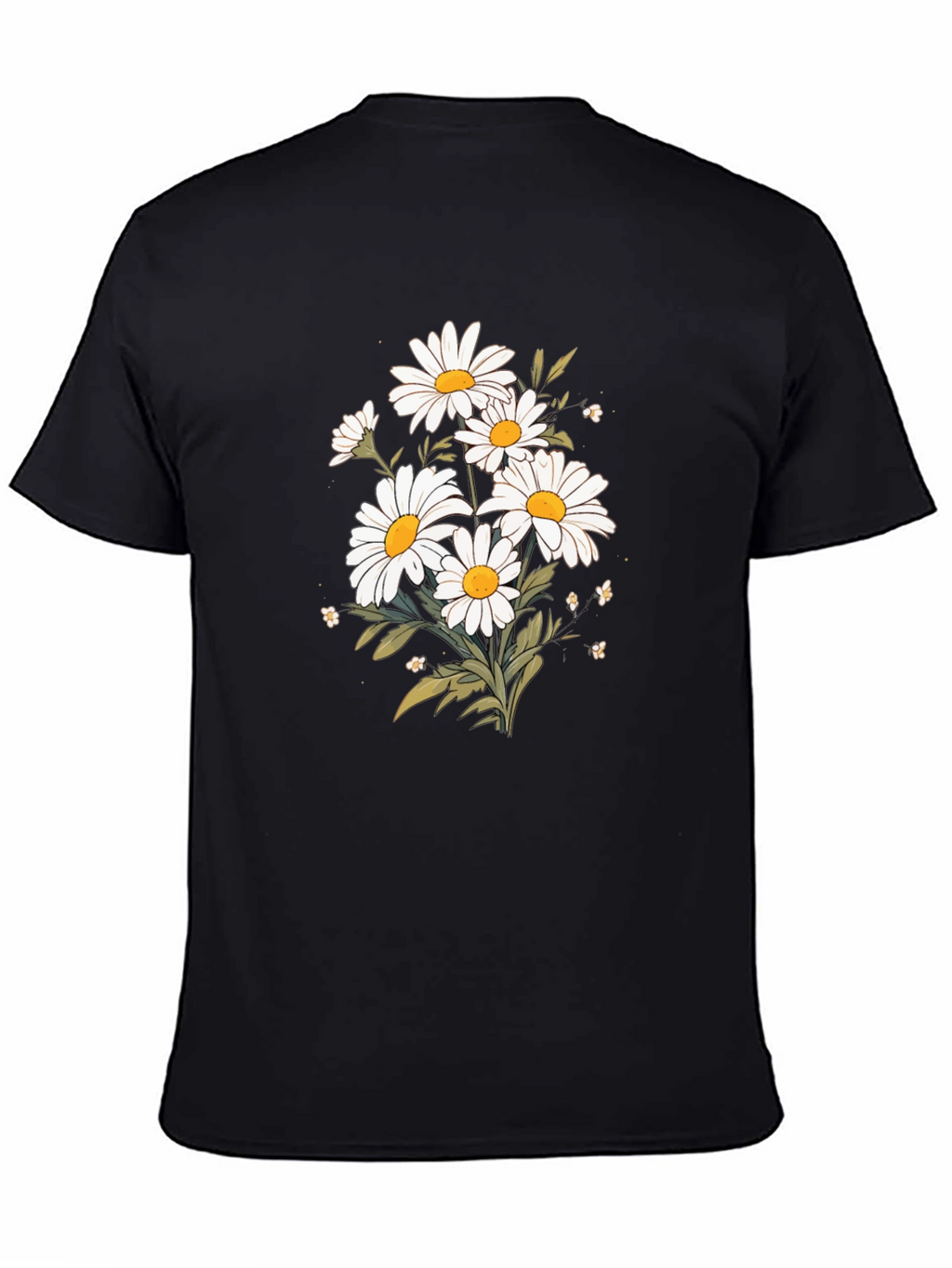 Daisy Graphic Tee - Black Cotton T-Shirt