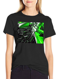 Abstract Green & Black Graphic T-Shirt