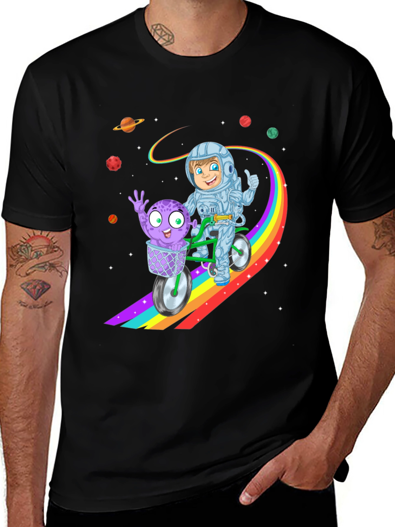 Astronaut & Alien Ride Kids T-Shirt